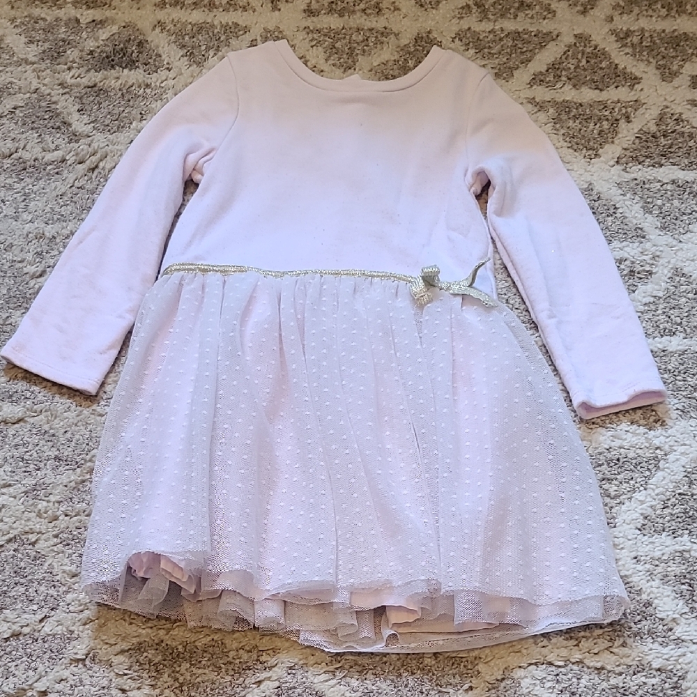 4 for $28 - OshKosh B'gosh Girls 4T Pink & Gray Long Sleeve Sweater Tulle Dress